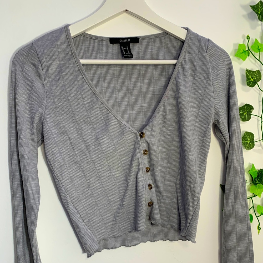 Grey Buttoned long sleeve shirt